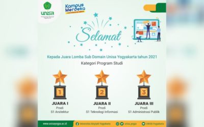 Selamat! Administrasi Publik Unisa Juara III Kategori Program Studi pada Lomba Sub Domain Unisa Yogyakarta