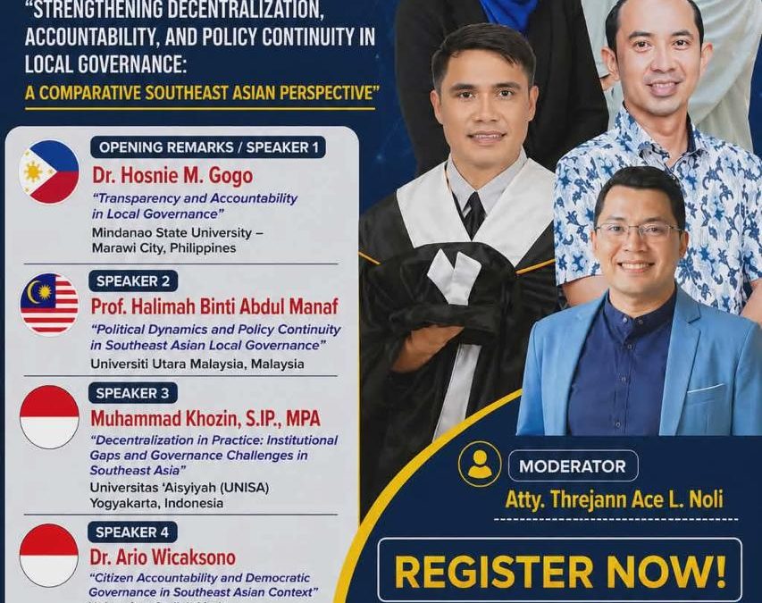 Akademisi Administrasi Publik UNISA Yogyakarta Jadi Pembicara International Webinar Tata Kelola Pemerintahan Asia Tenggara
